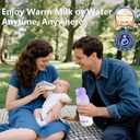 Portable Bottle Warmer for Travel - 12oz Cordless Milk Warmer, Dual Heating Modes for Breast Milk & Water, Fast Heating Smart Temperature Control, Ideal for Outdoor, Car, and Nighttime Feeding
