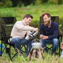 Supperella Movable Backrest Camping Chair for Adults with Cup Holder Folding Lawn Chairs for Outdoor Activities, Sports, Travel & Picnic, High Back