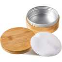 Frienda 300 ml Bamboo Loose Powder Puff and Container Empty Dusting Powder Jar for Body Face Makeup Travel Box Compact Case Holder with Puff
