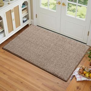 GRANNY SAYS Front Door Mat Outside Entrance, Door Mats for Entryway, Welcome Matt Non-Slip, Large Front Porch Mat Low Profile Resist Dirt, 36" x 60", Brown Beige
