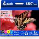 4 Pack 950XL 951XL Ink Cartridges Combo Pack Replacement for HP 950 951 Ink Cartridges for HP OfficeJet Pro 8100 8110 8600 8610 8615 8616 8620 8625 8630 8640 8660 251DW 276DW 271DW, (BK, C, M, Y)