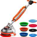HHQ Commercial Floor Scrubber Machine with Brushes and Pads, Heavy Duty Floor Cleaner Polisher and Buffer- Deep Cleaning Tile and Grout, Hardwood Floors and Carpets without Getting on Hands and Knees