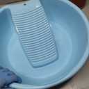 MZD Washboard Basin for Hand Washing Clothes and Small Delicate Articles, Blue, Plastic, 16.8" x 16.8" x 4.8", Countertop, Utility