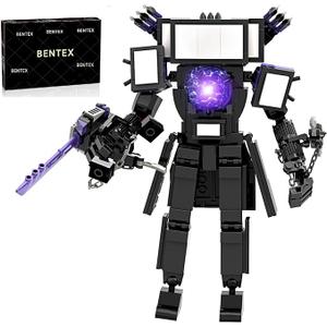 Bentex Toilet Upgraded Titan TV Man Figure Building Block Set, Upgraded Cameraman Speakerman Game Model Collectible Building Bricks Birthday Gift for Adults Fans (396pcs)