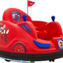 Flybar 6V Marvel Spidey Bumper Car Ride On Toy - Outdoor Toys, Baby Car, Toddler Toys, Bumper Cars, w/ 360° Spins, LED Lights, Seat Belt, Joystick Control, Max Weight of 66lbs, Age 1.5-4 yrs, Red