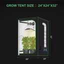 2x2 Grow Tent, 24"x24"x32" Double Transparent Viewing Door Indoor Grow Tent, Growing Tent with High Reflective Mylar & Floor Tray, Plant Tent for Indoor Hydroponics Growing