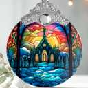 Stained Glass Christmas Ornament, Jocidea Christmas Decorations, Christmas Tree Ornament, Holiday Decor and Xmas Gifts Ideas