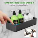 Adhesive Shower Caddy 6 Pack Rustproof Shower Shelves for Inside Shower No Drilling Bathroom Organizers and Storage with Soap Holder Large Rack Clear Black
