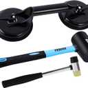 Floor Gap Fixer Tool Set with Aluminium Suction Cup & Rubber Mallet Hammer, Fixer Tool for Laminate Floor Gap Repair (Blue)