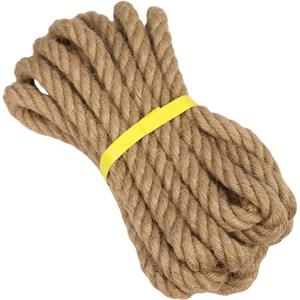 Twisted Jute Rope (3/4 in x 20 ft) Natural Thick Hemp Rope for DIY Crafts, Railings, Hammock, Decorating