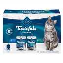 Blue Buffalo Tastefuls Pures Variety Pack, Natural Cat Food Complement, Resealable Twist Cap Pouches, Chicken and Tuna, 3-oz (12 Count, 6 of Each Flavor), BBD AUG 07/2026