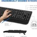 EDJO Wireless Keyboard, 2.4G Ergonomic Full Size Wireless Computer Keyboard with Wrist Rest for Windows, Mac OS Desktop/Laptop/PCBlack