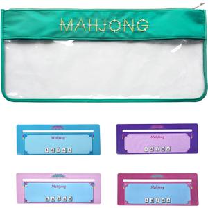 Mahjong Tile Bags with ZipperMahjong Bags for Tiles Comes with 4 Mahjong Tile Guides and Route Finder (Green)