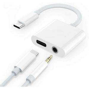USB-C Headphone Adapter Earphone 3.5mm Jack Compatible with Samsung Galaxy Tab S9 FE/S7 FE/S9 FE Plus, Type-C Charger Port Splitter Mic Support Hands-Free Headset Adaptor