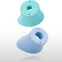 Fullicon 2-Pack Eye Drop Guide for Seniors, Soft & Reusable Eye Drop Dispenser for Elderly, Fits Most Eye Drop Bottles, Easy Eye Dropper Aid with Light Points for Accurate Application (Blue & Green)