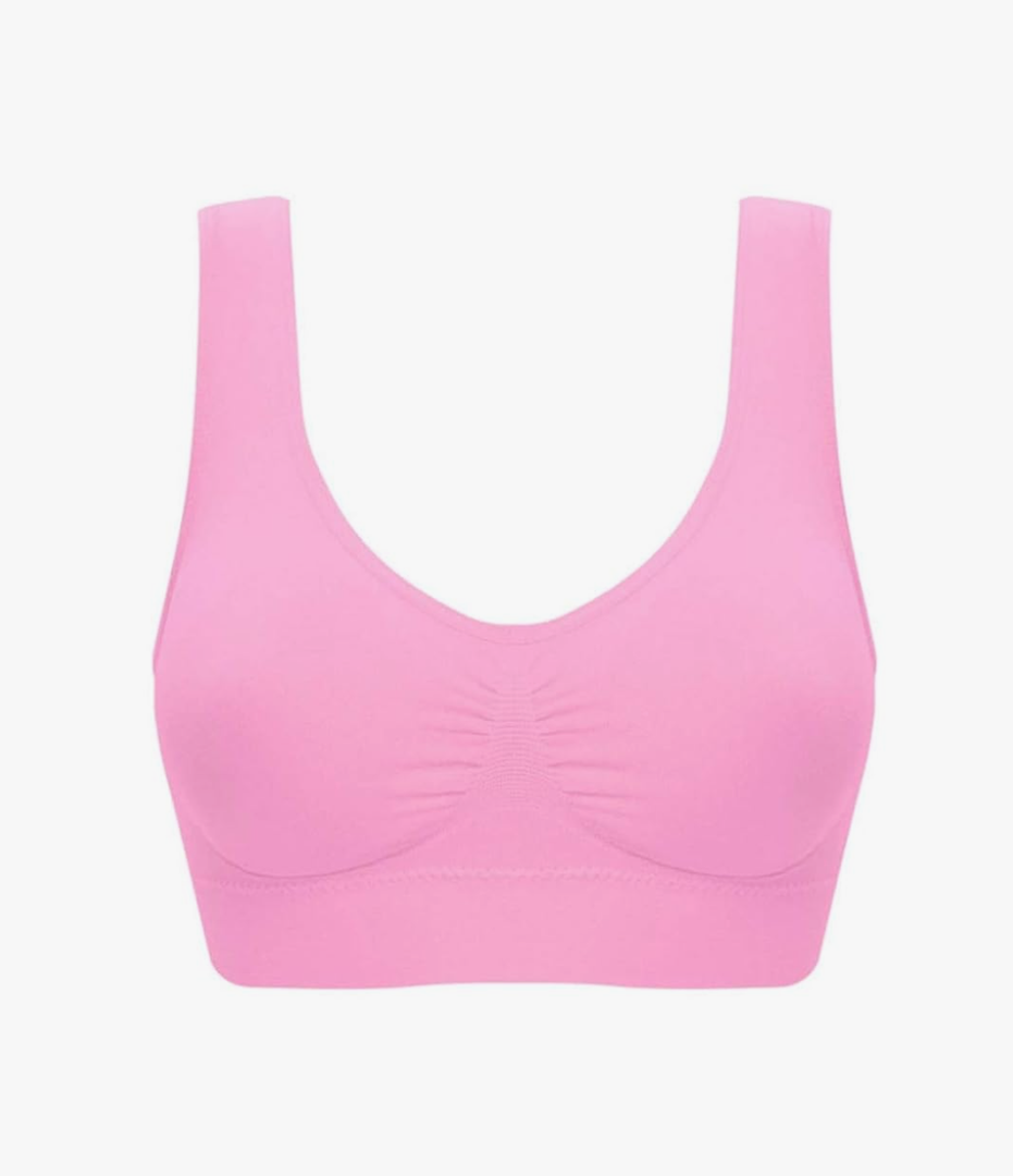 Bras for Women Seamless Wireless Workout Everyday Sleep Bra Comfortable & Breathable Removeable Pads, 3XL, Pack of 2