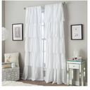 Curtainworks Flounced Ruffle Rod Pocket one Curtain Panel, 63 in, White