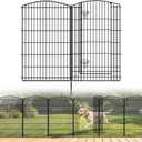 INJOPEXI Decorative Garden Fence 6 Panels 13ft (L)42in (H) Animal Barrier Fences with 5 Panels + 1 Gate, No Dig Garden Fencing Rustproof Metal Wire Temporary Rabbit Dog Fence for Patio Outdoor Yard