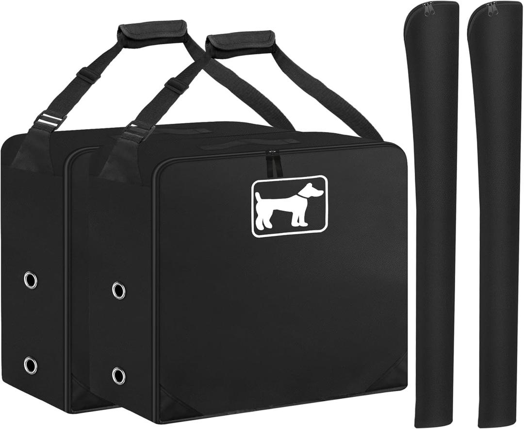SIRUITON 2Pack Dog Playpen Storage Bag, Fits 40" H 8 Panels and 9 StakesSuitable for Foldable Exercise Pet Playpen, Dog Fence Travel Bag, with Reinforcing Plate & Shoulder