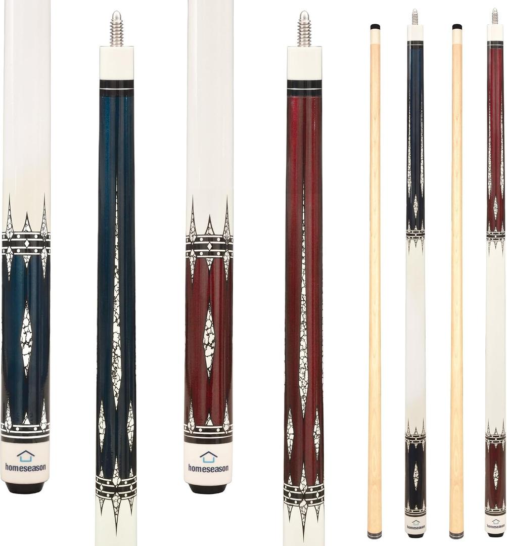 Pool Cues 58 inch Pool Cue Stick with 13mm Fiber Leather tip 20oz 4-Colors for Beginner, Commercial and Home Entertainment
