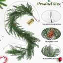 RECUTMS Artificial Pine Garland 5.9FT Pine Cypress Greenery Wreath Vine with Pinecones Faux Bushes Ivy Christma Winter Spring Holiday Fireplace Mantel Table Wall Porch Door Xmas Indoor Outdoor Decor