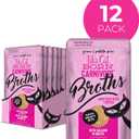 Tiki Cat Born Carnivore Broths, Salmon Recipe, Hydration and Flavor Supplement Cat Food Topper, 1.3 oz. Pouch (Pack of 12)