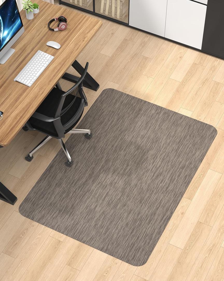 Blvornl Office Chair Mat for Hardwood Floor, 45"*53.1" Desk Computer Chair Mat for Hard Wood, Large Anti-Slip Hard Floor Protector Rolling Chair Mat, PVC Mat Desk Rug for Office and Home Dark Brown