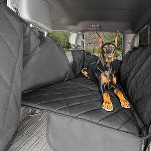 4Knines Hard Bottom Back Seat Extender for Dogs  Waterproof Dog Car Seat Cover  Heavy Duty Backseat Protector for Cars, SUVs, Trucks  Built-in EZ Open Door Protector (Patent Pending) Black, XLarge