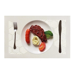 Cloth Placemats Set of 1 for Dining Table, Decorative Placemats with Hollow Design Table Cloth Set, Table Mats for Dining Table 12"x18" Cream