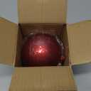 Weysat 4 Pcs 4 Inch Matte Red Fillable Christmas Ball Ornaments Plastic Christmas Tree Ornaments Balls with Hanging Ribbons for Outside Lawn Yard Tree Decorations