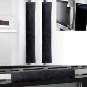 OUGAR8 Refrigerator Door Handle Covers,Keep Your Kitchen Appliance Clean from Smudges, Fingertips, Drips, &Food Stains, Perfect for Dishwashers (4pcs, Black)