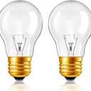 Oven Light Bulb A15 40W 120V Stove Light Bulbs Heat Resistant Appliance Bulb,Refrigerators Range Hood Stoves Microwaves Lava Lamp Replacement Bulb,E26 Medium Base 2700K Warm White Dimmable(Pack of 2)