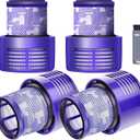 Keluke V10 Filter Replacement Compatible with Dyson V10 Cyclone Series, V10 Absolute, V10 Animal, V10 Total Clean, Replace Part No. 969082-01,4 Pack Filters and 1 Clean Brush