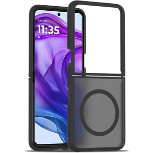 Cover for Motorola Razr 60 Ultra/60, Magnetic Wireless Charging Shell Frosted Translucent Phone Cover Slim Drop Protection Case(Black,Razr 60 Ultra)