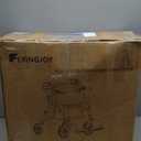 Foldable 2-in-1 Rollator Walker for Seniors with Seat, Lightweight Transport Wheelchair Combo 300 lbs Capacity, All-Terrain Tires, Anti-Tip Brakes, Adjustable Height 33.5"-40" (13 - Sky Blue (10" Front and 8" Rear Wheel))