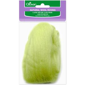 Clover Natural Wool Roving .3oz - Lime Green