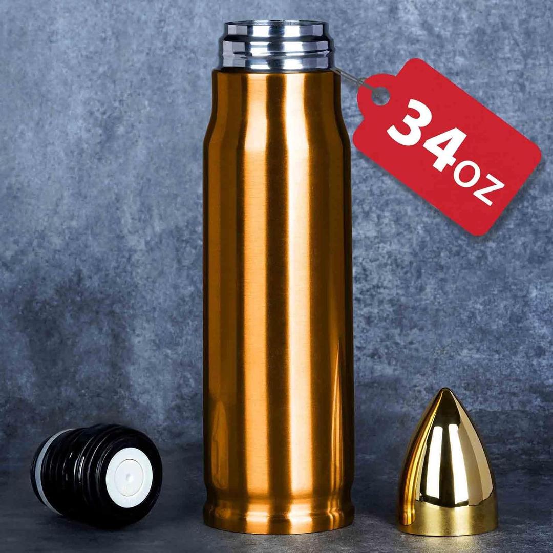 Funslive Gifts for Mens Funny - 34 oz Copper Bullet Tumblers Cup - Fishing Hunting Camping Mens Ideas - Gifts for men Who Have Everything - Mens Husband Him Stocking Stuffers 2026