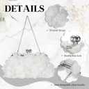 Women Evening Bag Floral Clutch Purse Flower Dangle Earrings Set with 2 Detachable Chain for Wedding, Party, Prom
