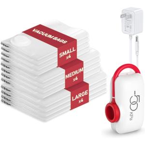 Vacuum Storage Bags for Travel, 12 Pack Vacuum Seal Bags for Clothing Travel, Vacuum Sealer Bags with High Pressure Electric Pump, Portable Space Saver Bags for Luggage Traveling