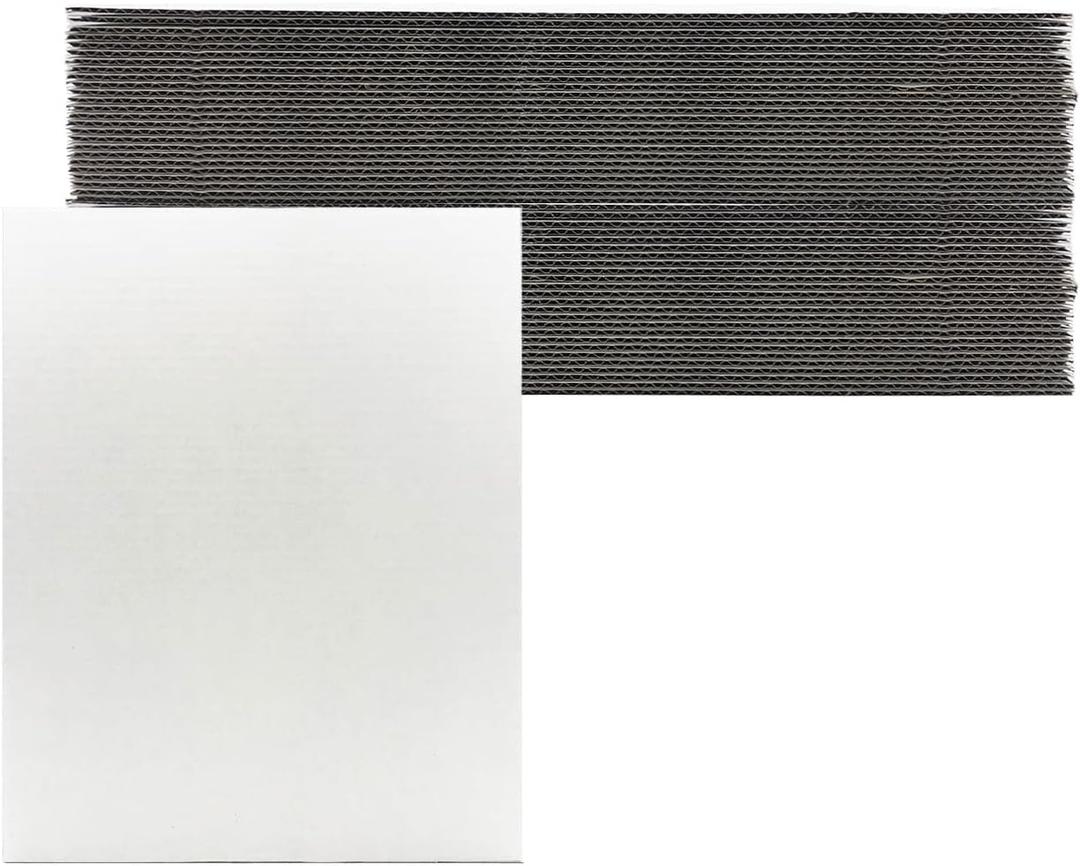 12 x 15 Inch Corrugated Cardboard Sheets Flat Layer Pads White rectangle Separators Bulk Flat Card Boards Inserts for Packing, Shipping,Art,Mailing,Diy Crafts,T-ShirtsDivider Backing 50 Pack