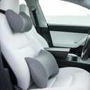 Lumbar Support Pillow for Car, Car Neck Pillow Kit for Pain Relief with Adjustable Strap, Car Headrest Pillow Ergonomic Design for Comfort (Grey)