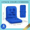 Chunful 4 Pack Tufted Back Chair Cushion Indoor Outdoor Weather Resistant Swivel Rocker Patio Chair Cushions for Outdoor Furniture (Royal Blue), 100 x 50 x 10 cm/ 39.3 x 19.6 x 3.9 inches
