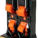 CargoLoc Premium Cam Buckle Tie Downs - 2 Pk - 12 Ft - 300 Lbs Load Cap - 900 Lbs Break Strength - Cargo Straps for Moving Appliances, Lawn Equipment, Motorcycles, etc. - ORANGE