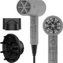 AINA Hair Dryer with Diffuser, Blow Dryer for Women | Advanced Ionic Technology, Ceramic Coating | Cold Shot Features Turbo Heat for Fast Drying and Shine 110V/ALCI (Ash Grey)