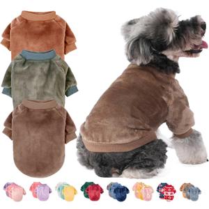 FabriCastle Dog Sweater, 3-Pack Dog & Cat Clothes, Ultra Soft and Warm Pet Jackets M for Dogs Boy & Cats, Winter Pet Apparel Costumes, Puppy Outfits (Camel, Khaki, Olive, Small), M