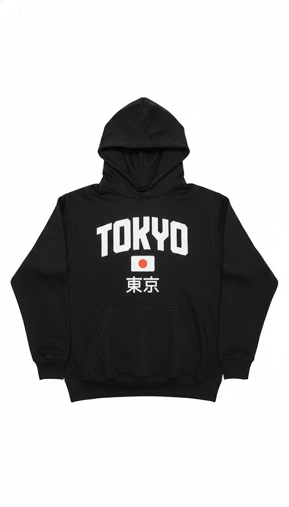 Tokyo Japan Vintage Souvenir Japanese Flag Pullover Hoodie Large, Gray 