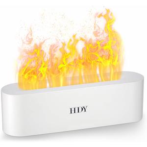 Flame Essential Oil Diffuser 150ml - Humidifiers for Bedroom with 7 Selectable Color Lights, Diffusers for Home with Timer and Auto Shut-Off - Ideal for Rooms and Offices (White)