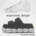 Cloud Slide Sandals for Women Men Pillow Slippers With Ultra Comfort Recovery Beach Shoes Low Arch Support (Black)