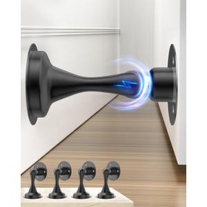 Door Stoppers Magnetic Door Catch - 4 Pack Stainless Steel Heavy Duty Door Stops for Bottom of Door, Wall & Floor Mounting No-Drill Strong Adhesive & Screws, Strong Door Holder to Keep Door Open Door Stoppers Magnetic Door Catch - 4 Pack Stainless Steel Heavy Duty Door Stops for Bottom of Door, Wall & Floor Mounting No-Drill Strong Adhesive & Screws, Strong Door Holder to Keep Door Open