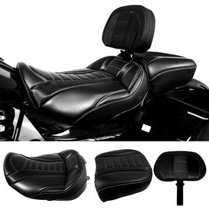 Driver Passenger Solo Seat Backrest Kits Compatible With For Harley Touring Street Road Glide FLHX FLTRX ST 2024 2025 2026 (Black White)